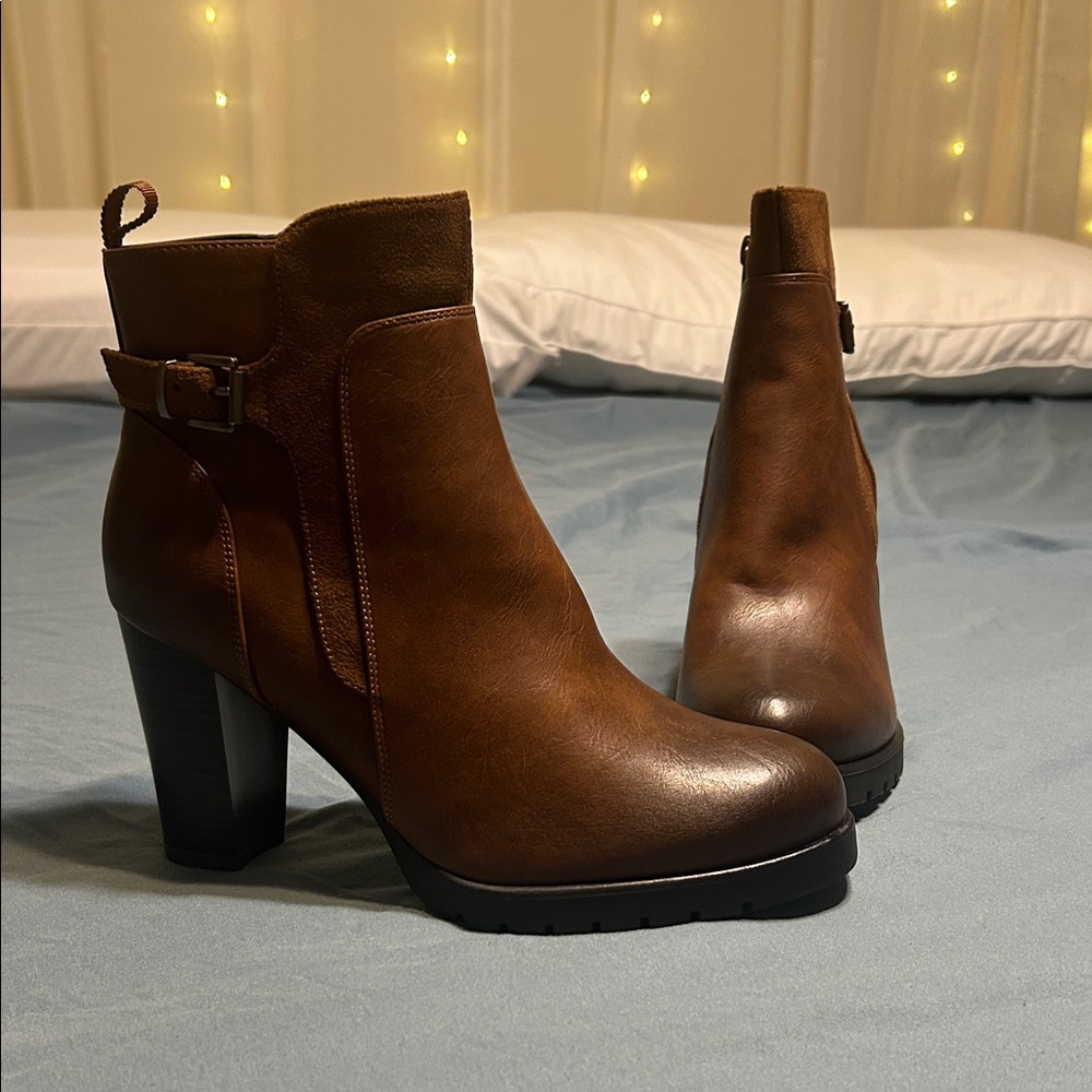 Mysoft Elegant Brown Ankle Boots 9W